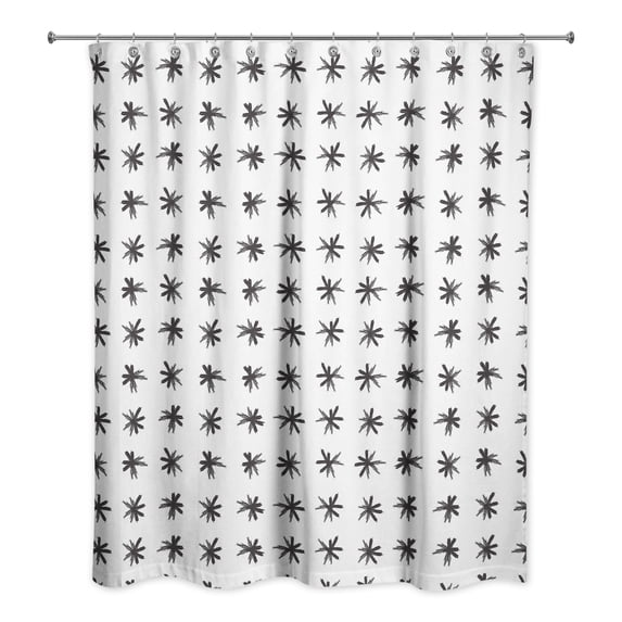 Creative Products Black and White Asterisk Shower Curtain
