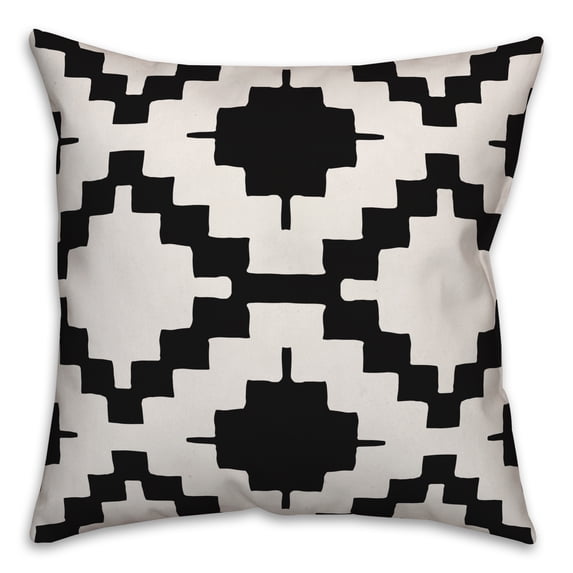 Creative Products Black and White Aztec 18x18 Spun Poly Pillow