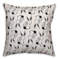 thumbnail image 1 of Creative Products Black and White Bunny Pattern 18x18 Spun Poly Pillow, 1 of 1
