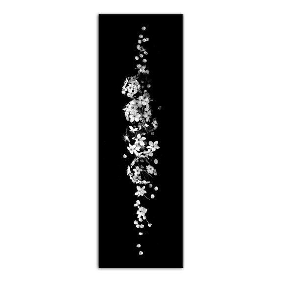 Creative Products Black and White Floral Midline 12x36 Canvas Wall Art