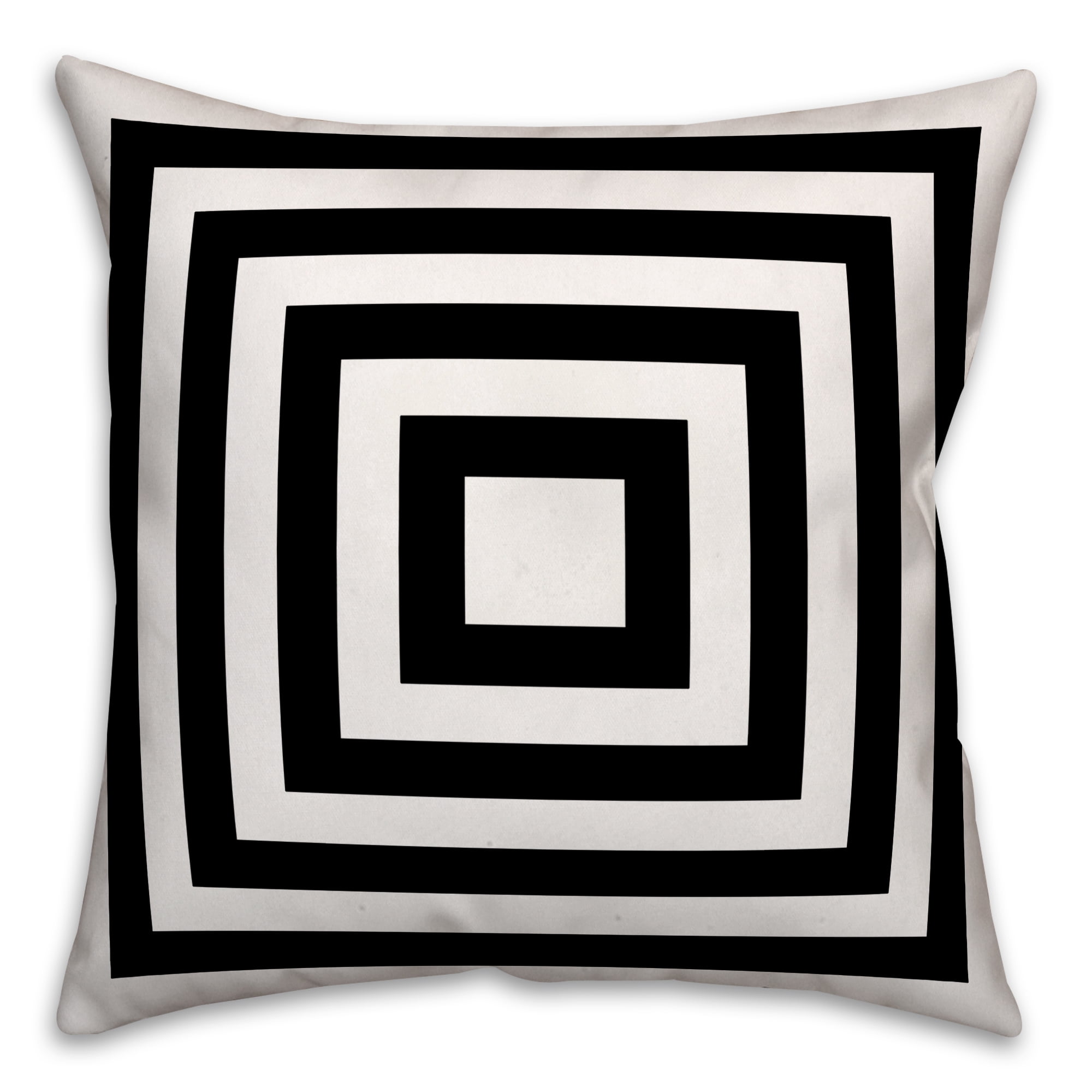 Creative Products Black and White Geo Stripes 18x18 Indoor / Outdoor Pillow