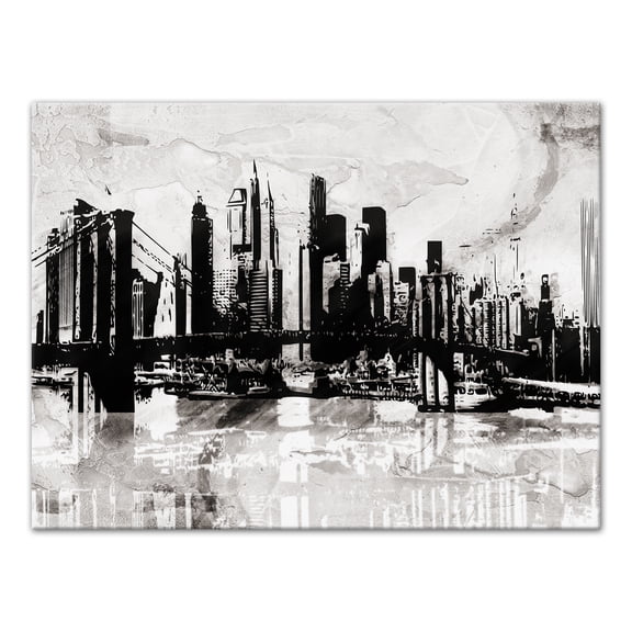 Creative Products Black and White Graffiti City Skyline 30x40 Canvas Wall Art