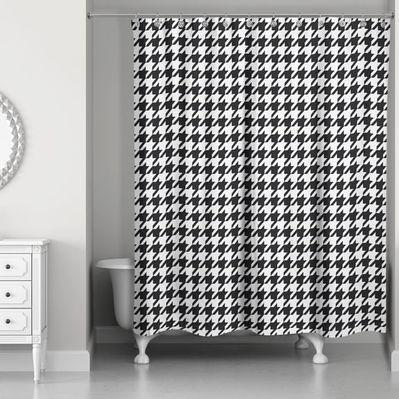 Creative Products Black and White Houndstooth 71x74 Shower Curtain