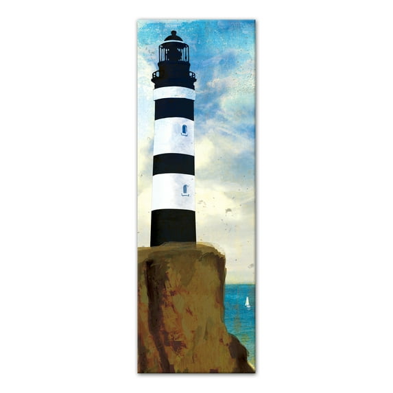 Creative Products Black and White Lighthouse 20 x 60 Canvas Wall Art