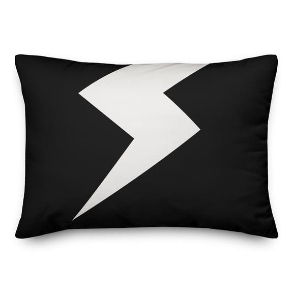 Creative Products Black and White Lightning Bolt 14x20 Spun Poly Pillow