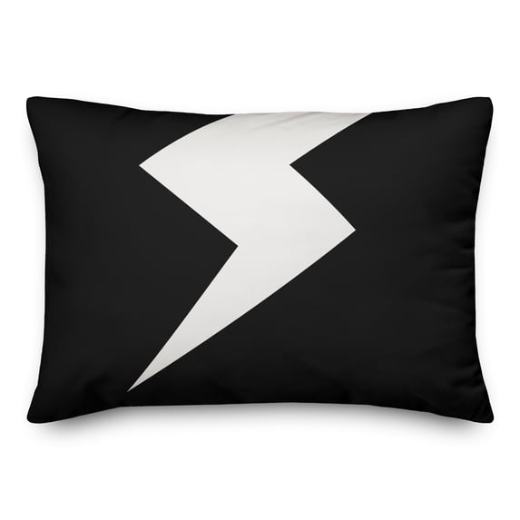 Creative Products Black and White Lightning Bolt 14x20 Spun Poly Pillow