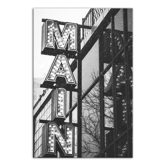 Creative Products Black and White Main Street City Sign 11x14 Canvas Wall Art