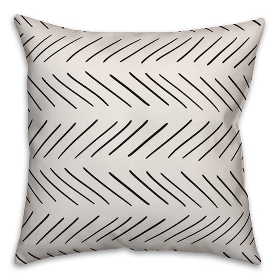 Creative Products Black and White Modern Chevron 18x18 Spun Poly Pillow