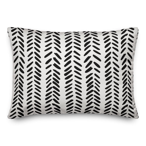 Creative Products Black and White Modern Herringbone 14x20 Spun Poly Pillow