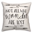 thumbnail image 1 of Creative Products Black and White Not All Who Wander Are Lost 18 x 18 Spun Poly Pillow, 1 of 3