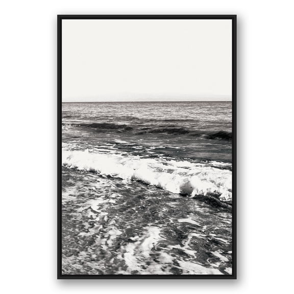 Creative Products Black and White Ocean Waves 32 x 48 Canvas Wall Art