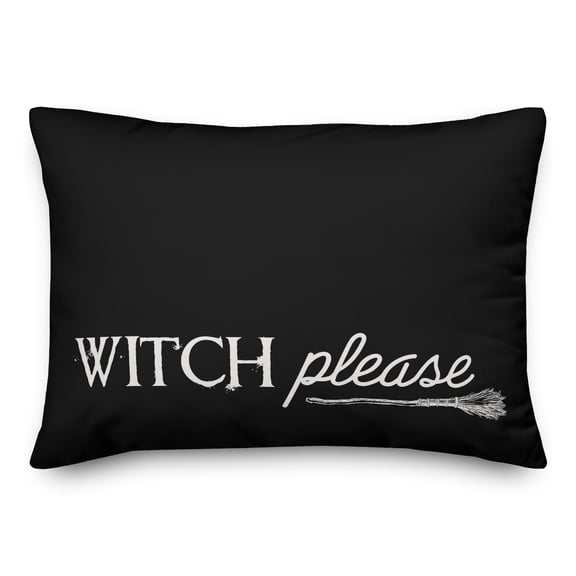 Creative Products Black and White Witch Please 14x20 Spun Poly Pillow