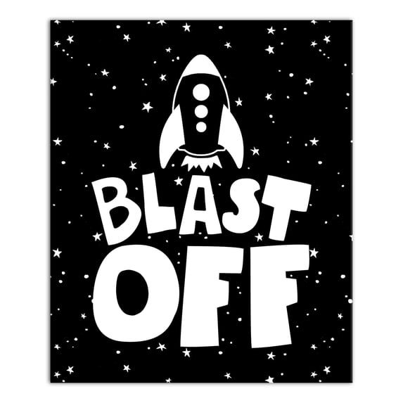 Creative Products Blast Off Black and White 20x24 Canvas Wall Art