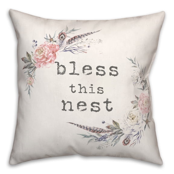 Creative Products Bless This Nest 18x18 Spun Poly Pillow