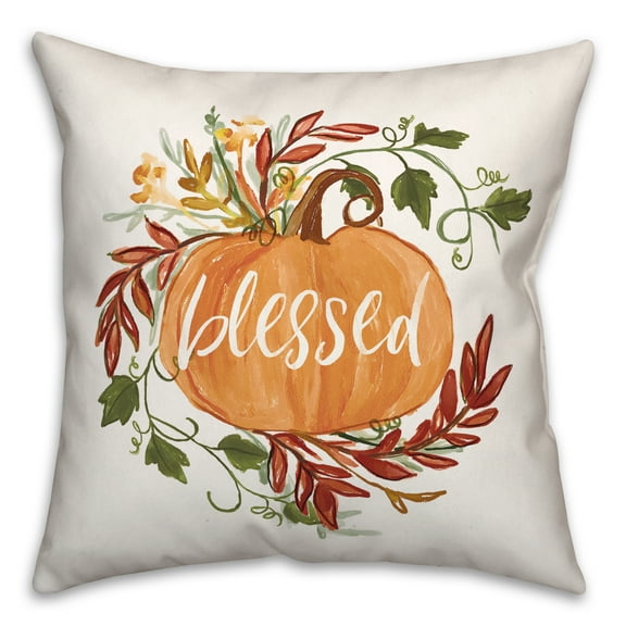 Creative Products Blessed Pumpkin Vine 16 x 16 Spun Poly Pillow
