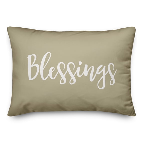 Creative Products Blessings in Beige 14 x 20 Spun Poly Pillow