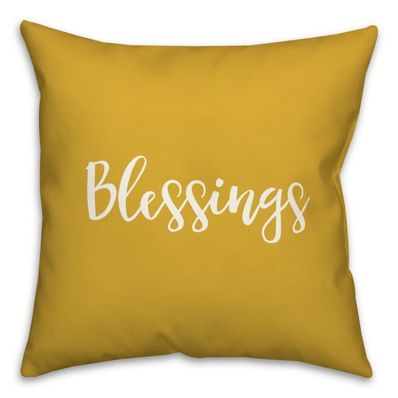 Creative Products Blessings in Mustard 18 x 18 Spun Poly Pillow