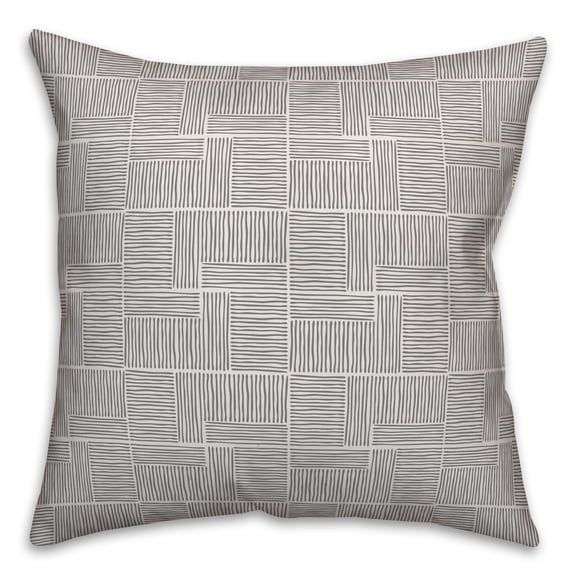 Creative Products Blocks in Gray 16x16 Spun Poly Pillow