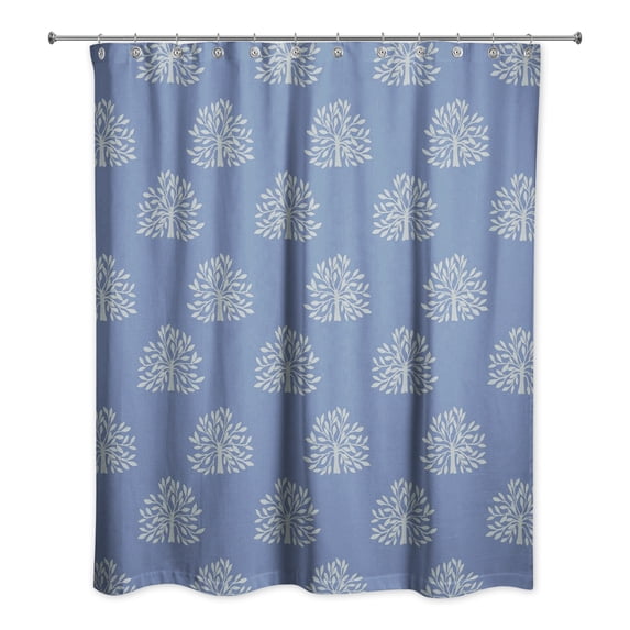 Creative Products Blooming Bush Navy 71x74 Shower Curtain