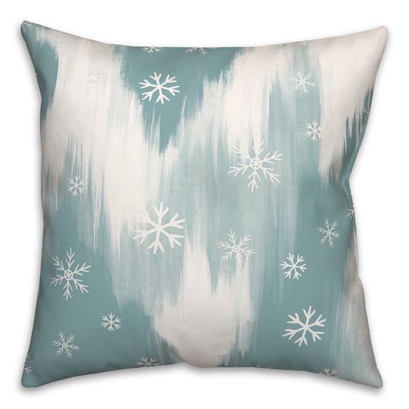 Creative Products Blue Abstract Snowflakes 16 x 16 Spun Poly Pillow