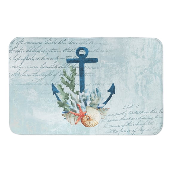 Creative Products Blue Anchor On Teal 34x21 Bath Mat