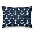 thumbnail image 1 of Creative Products Blue Anchors Pattern 14x20 Spun Poly Pillow, 1 of 2