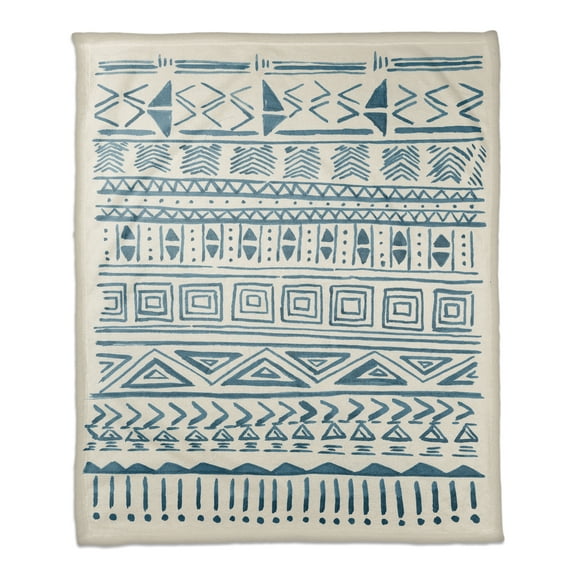 Creative Products Blue Aztec 50 x 60 Coral Fleece Blanket