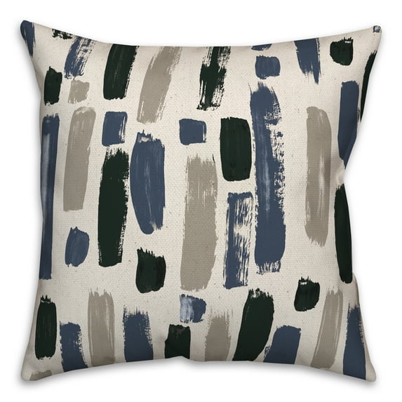 Creative Products Blue Black Paint Strokes 18x18 Indoor / Outdoor Pillow