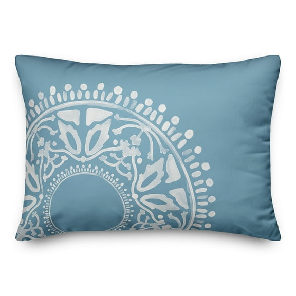 Creative Products Blue Boho Circle 20 x 14 Spun Poly Pillow