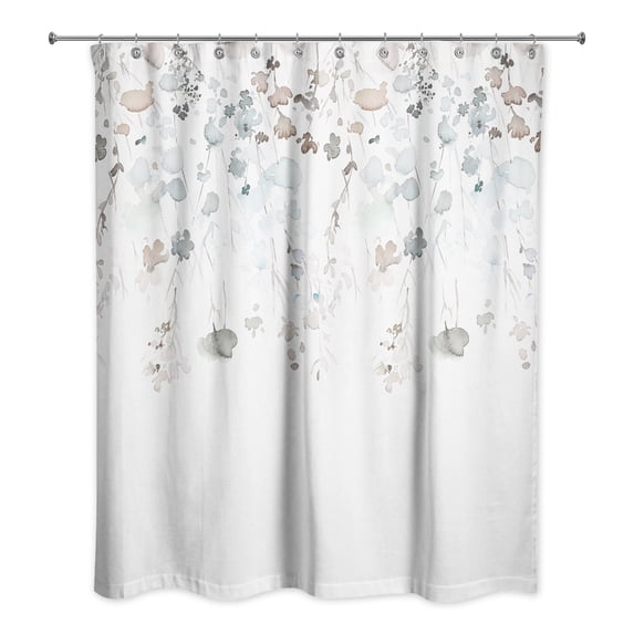 Creative Products Blue Brown Falling Branches 71x74 Shower Curtain