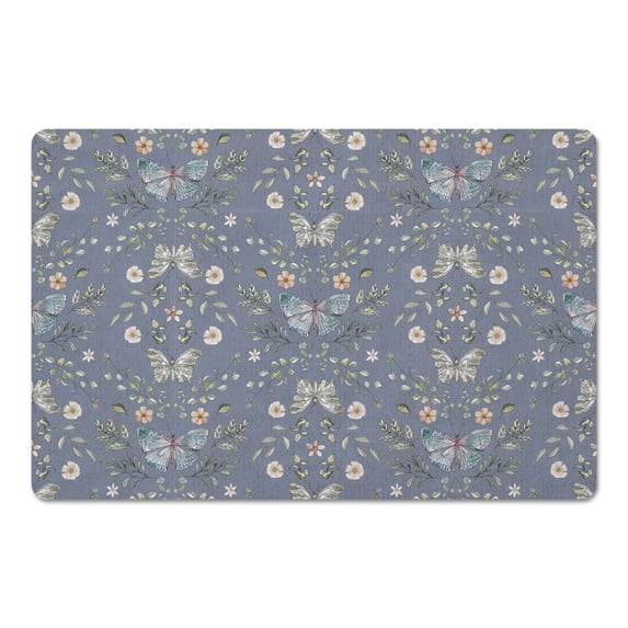 Creative Products Blue Butterfly Pattern 27 x 18 Floor Mat
