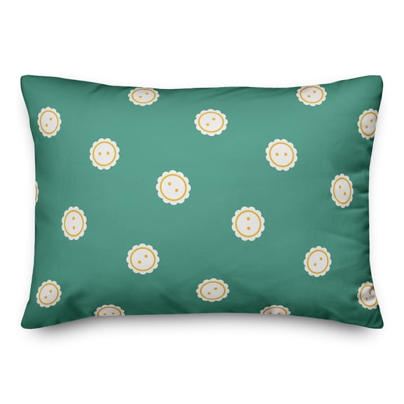 Creative Products Blue Button Pattern 14x20 Spun Poly Pillow
