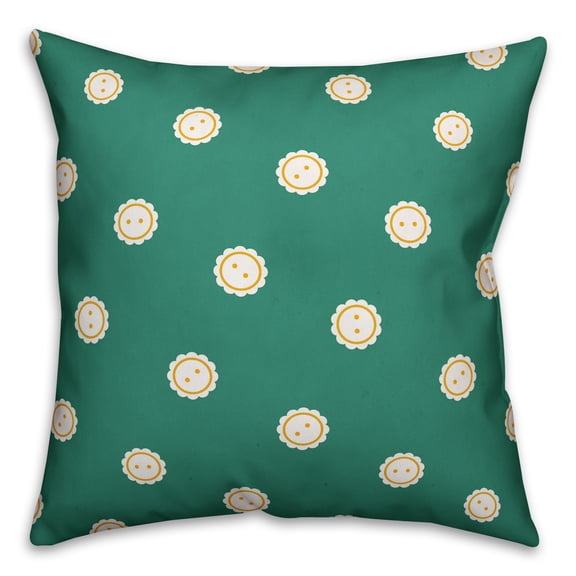 Creative Products Blue Button Pattern 20x20 Spun Poly Pillow