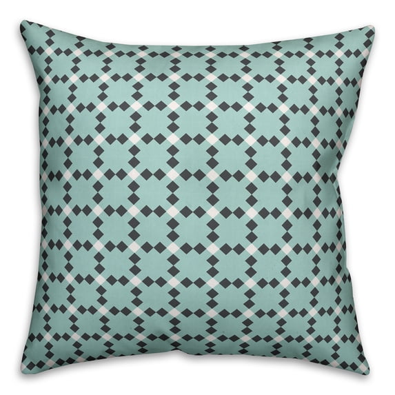 Creative Products Blue Check Plaid 18x18 Spun Poly Pillow