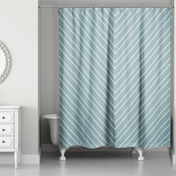 Creative Products Blue Chevron 71x74 Shower Curtain
