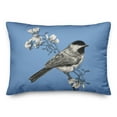thumbnail image 1 of Creative Products Blue Chickadee and Flowers 14x20 Indoor / Outdoor Pillow, 1 of 3