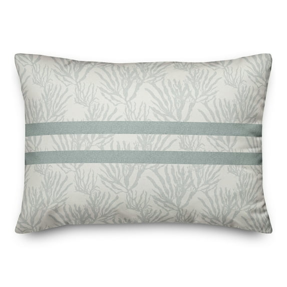 Creative Products Blue Coral Blue Stripe on White 20 x 14 Spun Poly Pillow
