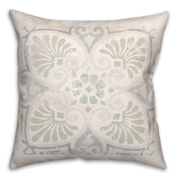 Creative Products Blue Cream Medallion 18x18 Spun Poly Pillow