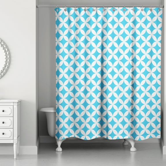 Creative Products Blue Diamond Pattern 71x74 Shower Curtain