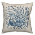 thumbnail image 1 of Creative Products Blue Drawn Peacock 2 16 x 16 Spun Poly Pillow, 1 of 3