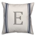 thumbnail image 1 of Creative Products Blue Farmhouse Stripe Monogram - E 18x18 Spun Poly Pillow, 1 of 3