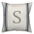 thumbnail image 1 of Creative Products Blue Farmhouse Stripe Monogram - S 18x18 Spun Poly Pillow, 1 of 3