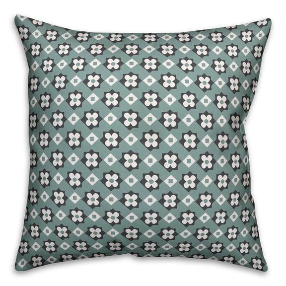 Creative Products Blue Flower Pattern 18x18 Spun Poly Pillow