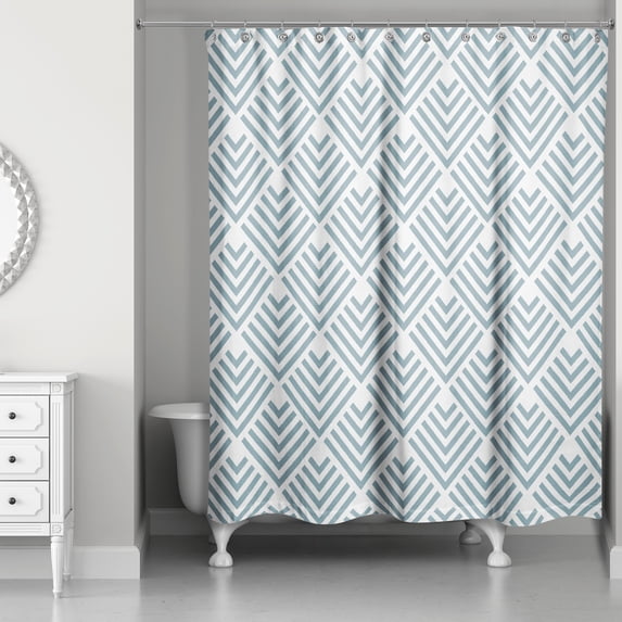 Creative Products Blue Geo Arrows 71x74 Shower Curtain