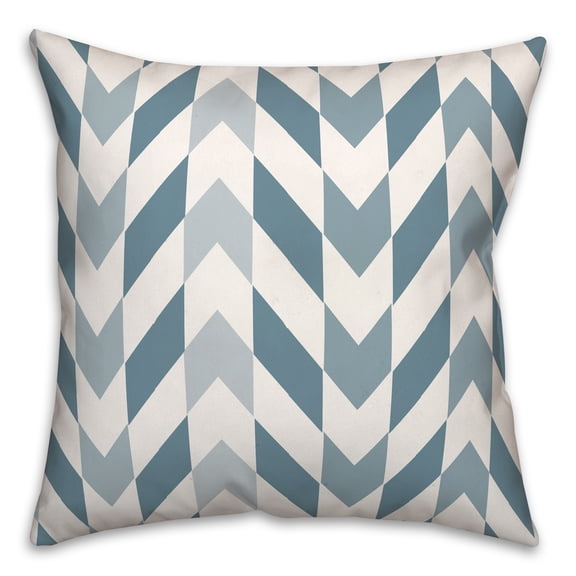 Creative Products Blue Geo Chevron 18x18 Indoor / Outdoor Pillow