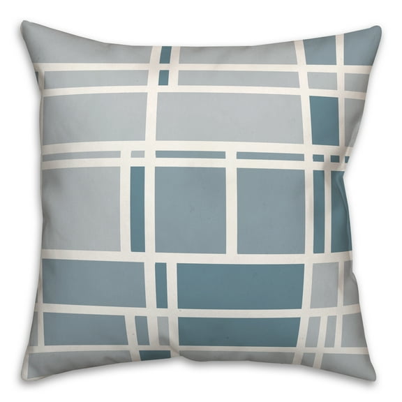 Creative Products Blue Geo Grid 18x18 Indoor / Outdoor Pillow