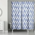 thumbnail image 1 of Creative Products Blue Geometric Triangles 71x74 Shower Curtain, 1 of 2