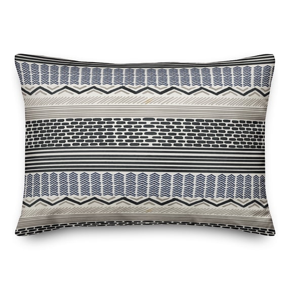 Creative Products Blue Gray Boho Pattern 14x20 Indoor / Outdoor Pillow