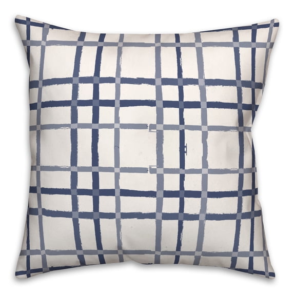 Creative Products Blue Gray Plaid 18 x 18 Spun Poly Pillow