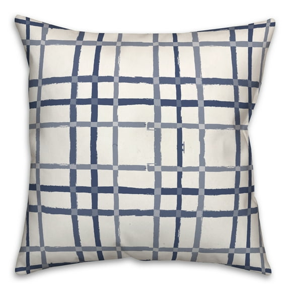 Creative Products Blue Gray Plaid 18 x 18 Spun Poly Pillow